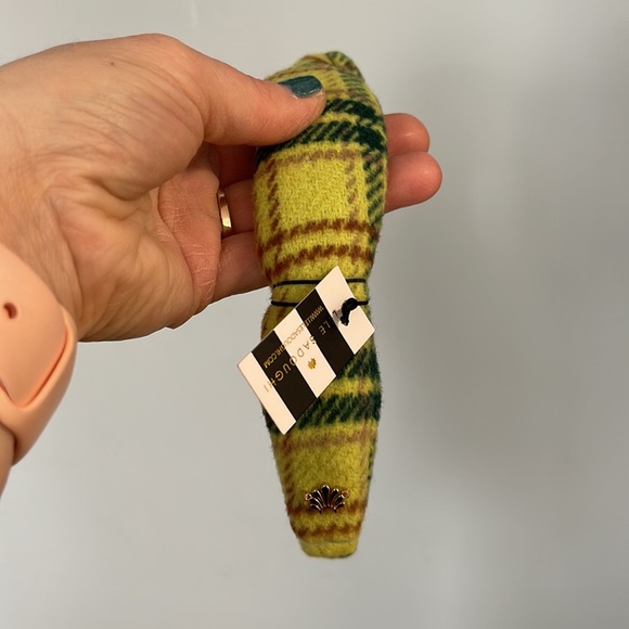 Lele Sadoughi Lemon Plaid Flannel Knotted head band New with tag - Picture 2 of 7